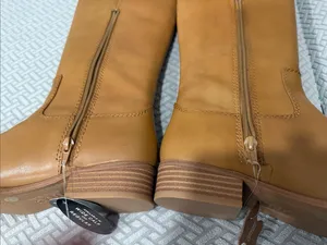INC International Concepts Amber Really Leather Cognac Tall Boots Size 9.5 thumbnail 6
