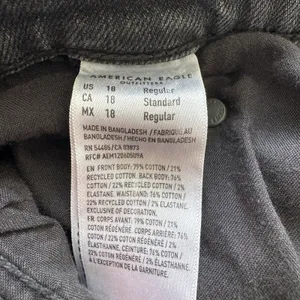 NWT American Eagle Jeans 18 Standard Washed Black Low Rise Strigid Baggy Barrel thumbnail 6