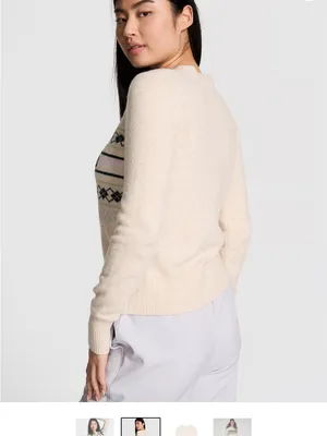 PINK - Victoria's Secret PINK COLLEGIATE KNIT CREWNECK SWEATER MEDIUM SKI CLUB thumbnail 5