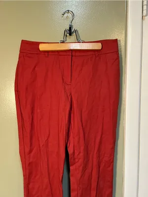 Ann Taylor Women's Size‎ 6 Skinny Dress Pant Burnt Red Orange Stretch Cotton thumbnail 2