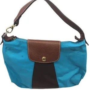LONGCHAMP Blue Brown Fabric Chic Shoulder Bag thumbnail 1