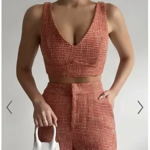 Aritzia Showpo adelaide terracotta orange trouser crop top set thumbnail 2