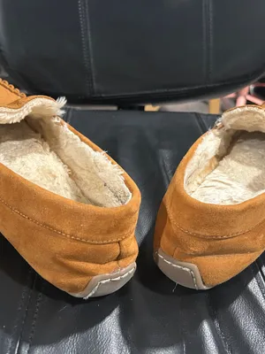 Plush-Lined Casual Moccasin Slippers in Camel Tan thumbnail 7