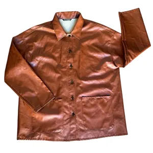 SHEIN Brown PU Faux Leather Shacket Jacket Women’s 6 Oversized Button Down thumbnail 4