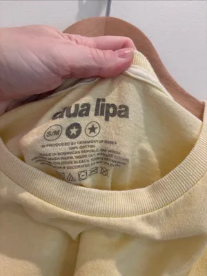Dua Lipa Graphic Tee Yellow Houdini Size Small/Medium thumbnail 4