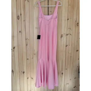 NWT Lulus Romantic Destiny Light Pink Square Neck Trumpet Dress Bridesmaid Sz M thumbnail 6