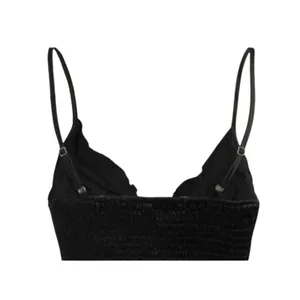 Cider NWT Lace Up Bustier Corset Eyelet Detail Smock Crop Top Adjustable Strap M Black thumbnail 6