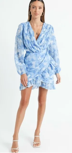 Showpo. CAN I BE YOUR HONEY MINI DRESS in cloudy floral 6 thumbnail 2