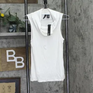 NWT Ultra Flirt Juniors Sleeveless Cowl-Neck Knit Top White S thumbnail 2