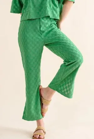 ✨NWT And The Why Brushed Texture Checker‎ Board Pattern Casual Pants thumbnail 1