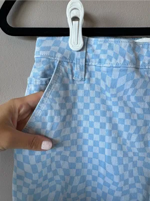 Hollister Women's Blue Checkered High Rise Utility Dad Pants Size 26/3 Regular thumbnail 5