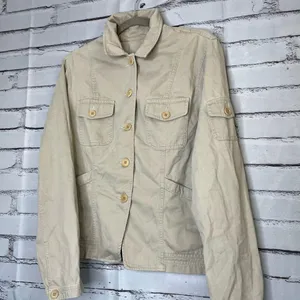 Jones New York Tan Utility Button-Up Collared Jacket Tailored SZ 12 Cargo Field thumbnail 8