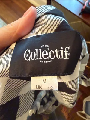Collectif Giordana Gingham Retro Swing Dress Sz M UK12 US8 thumbnail 7