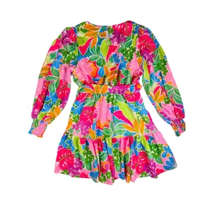 Baltic Born Women’s Large Zaniah Short Dress Floral Botanical Print Colorful New thumbnail 2