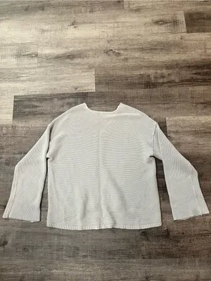 FREE PEOPLE La Brea V Neck Sweater in Grey thumbnail 3