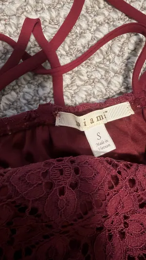 Women's Burgundy Lace Strappy Dress miami small thumbnail 5