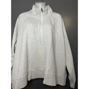 Under Armour Sweatshirt Womens 2X Gray 1/4 Zip Fleece Pullover Mock Neck thumbnail 2