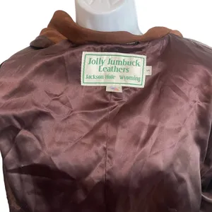 Jolly Lumbuck Leather Jacket Womens Size Xs Brown Zip Up Jackson Hole Wyoming thumbnail 10