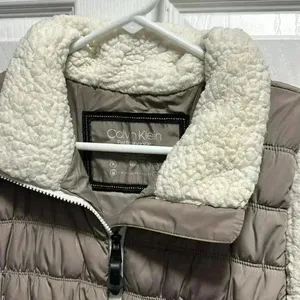 Calvin Klein Tan And Cream Sherpa Vest thumbnail 4