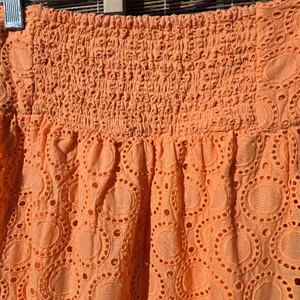 Maeve Eyelet Cotton Orange Tiered Mini Skirt Anthropologie XS thumbnail 6