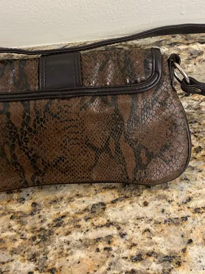 Bag Brown Textured faux Leather Shoulder Bag with Buckle Detail thumbnail 4