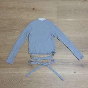 Adore Me Wrap Top Ribbed Ballet Size S Gray thumbnail 4