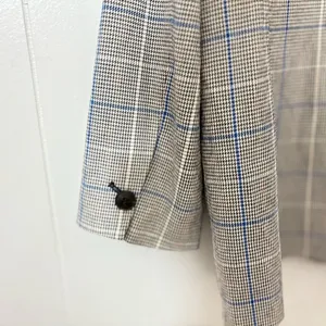 Madewell Riviera Coast Caldwell Double Breasted Plaid Blazer Gray Blue M thumbnail 4