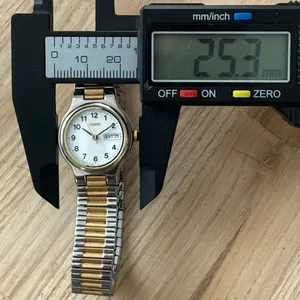 Seiko Two-Tone Ladies Watch White Dial Date Windows Stretch Bracelet New Battery thumbnail 11