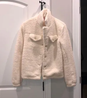 Pink Lily Cream Sherpa Jacket thumbnail 1