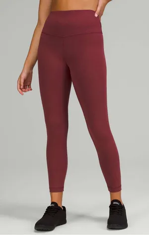 Lululemon Wunder Train High-Rise Tight 25” Mulled Wine Everlux Leggings Size‎ 8 thumbnail 1