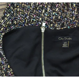 NWT City Studios Juniors Metallic Boucle Sheath Dress 1872VR9BT1 Black Combo 1/2 thumbnail 7