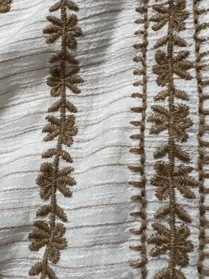 Free People Cream Boho Embroidered Peasant Blouse with Tan Accents thumbnail 8