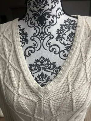 Nine & Co. Size Large Beige Cable Knit Sweater thumbnail 5