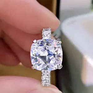 Boutique Lab-Created 3.50CT Cushion Cut Diamond Engagement Wedding Ring Set 14K Gold Over thumbnail 5