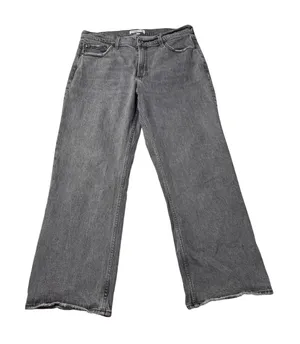 Abercrombie Curve Love The Baggy Low Rise Gray Jeans Size 32 14S thumbnail 1