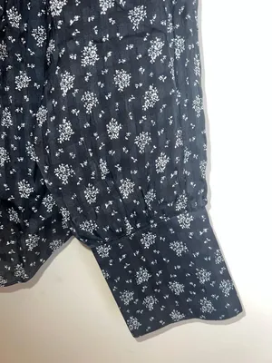 Madewell NWT Floral Button Up Blouse Black Long Sleeve Top Medium‎ thumbnail 5