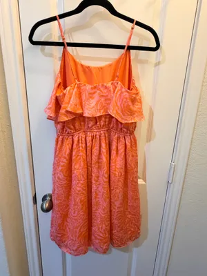 Lilly Pulitzer for Target Pink & Orange Giraffe Print Ruffle Dress – Size Small thumbnail 5