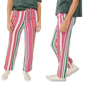Free People Size 2 Vertical Striped Wide Leg Pants ‎Boho Chic Eclectic Grandpa thumbnail 2