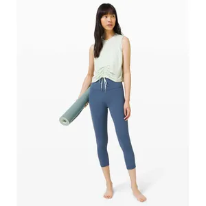 Lululemon Cinch Me Up Front Tank Springtime Green Ruched Cropped Top Size Small thumbnail 12