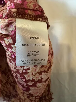 Joie Burgundy Pink Floral Lurex Smocked Blouse Size Large thumbnail 4