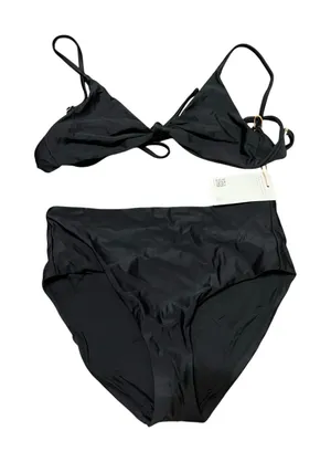 Quince Italian High Rise Bikini Bottom and Knotted Bikini Top True Black Size S thumbnail 1