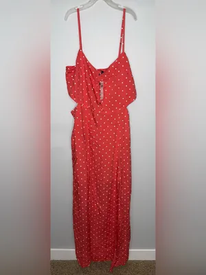 NWT Abercrombie maxi dress Coral Large thumbnail 2