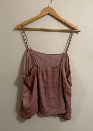 Old Navy Satin Lounge Tank Top in Pink Salt Size 2X NEW WITH TAGS thumbnail 6