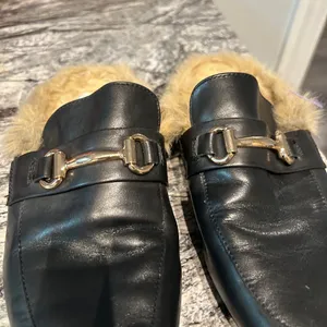 Steve Madden Black and Gold Mules with Horsebit Hardware thumbnail 2
