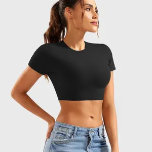 NWOT Short Sleeve Double Lined Crop‎ Top - Sz Small thumbnail 4