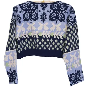 Free People Snow Bunny Knit SET Cardigan & Leggings XS Blue Lounge Nordic Indie thumbnail 5