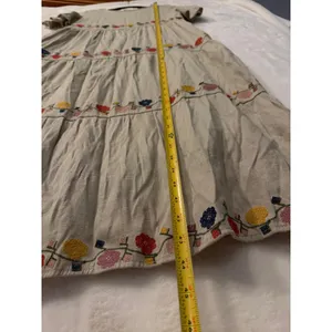 Orange Creek Floral Embroidered Tiered‎ Midi Dress Beige Boho Small ID82089 thumbnail 5
