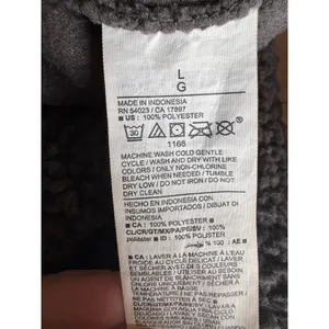 Old Navy Womens Sherpa Fleece Pullover‎ Mock Neck Drawstring Hem Charcoal Gray L thumbnail 5