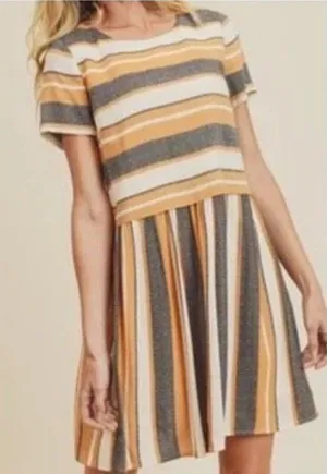 Womens Altard State Amayah Harvest Striped Fit & Flare Dress - Sz S thumbnail 1