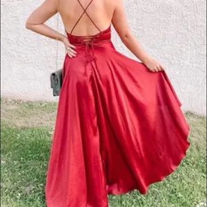 ✨ Crisscross Back Plunging High Low Cami Dress✨ Red Size L thumbnail 3